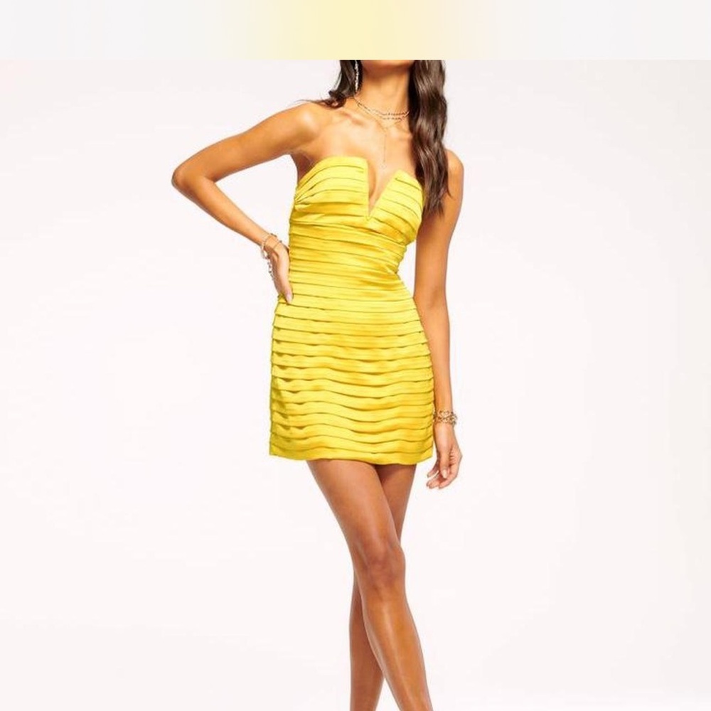 Ramy Brook Strapless Yellow Dress